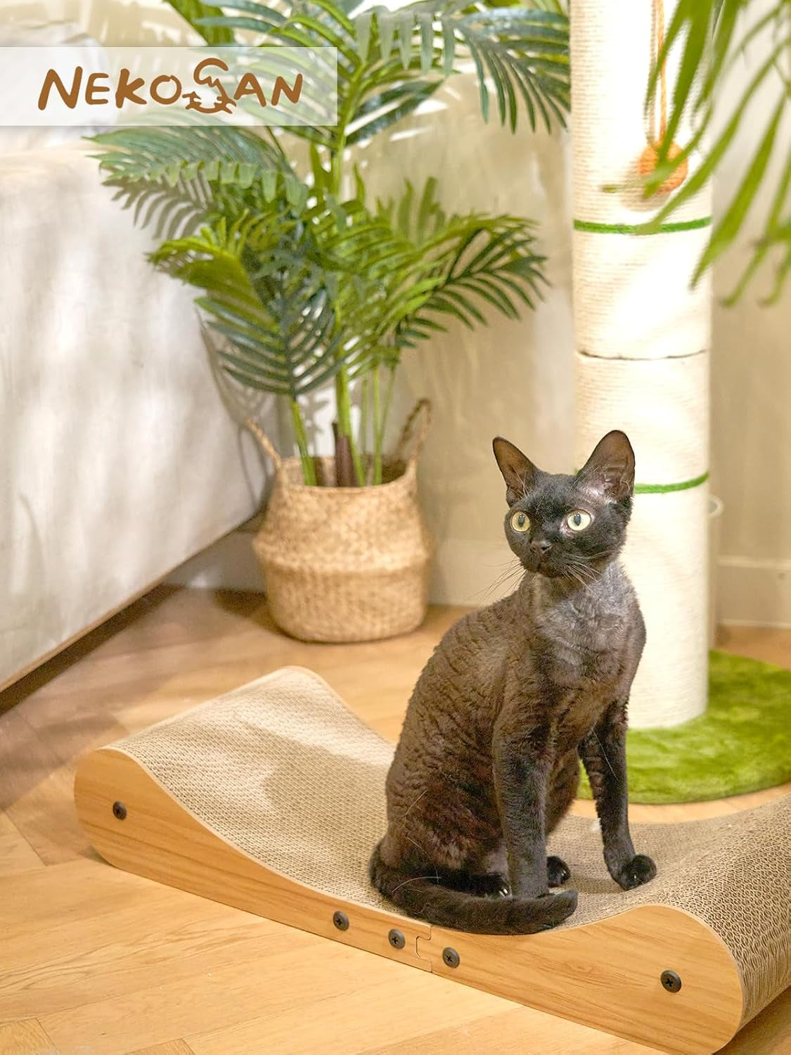 nekosan-cat-scratcher-cardboard-bed-27-5-extra-large-cat-scratch-sofa-bed-cat-scratcher-lounge-bed-for-indoor-cats-27-5-x-10-inches-cat-couch-bed-scratching-board