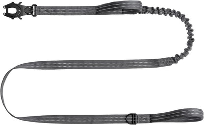ICEFANG Tactical Dog Leash with Quick-Release Metal Clasp,Bungee-Dog Lead | with 2 Control Handles,Hands Free D-Ring ,Reflective ,4Ft Length for Medium Large Dogs, Brown16