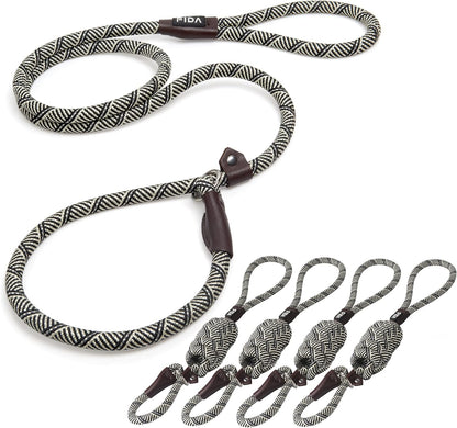 Fida Durable Slip Lead Dog Leash, 6 FT X 1/2" Heavy Duty Dog Loop Leashes, Comfortable Strong Rope Slip Leash for Large Medium Dogs, No Pull Pet Training Lead with Highly Reflective(1/2", Black)38