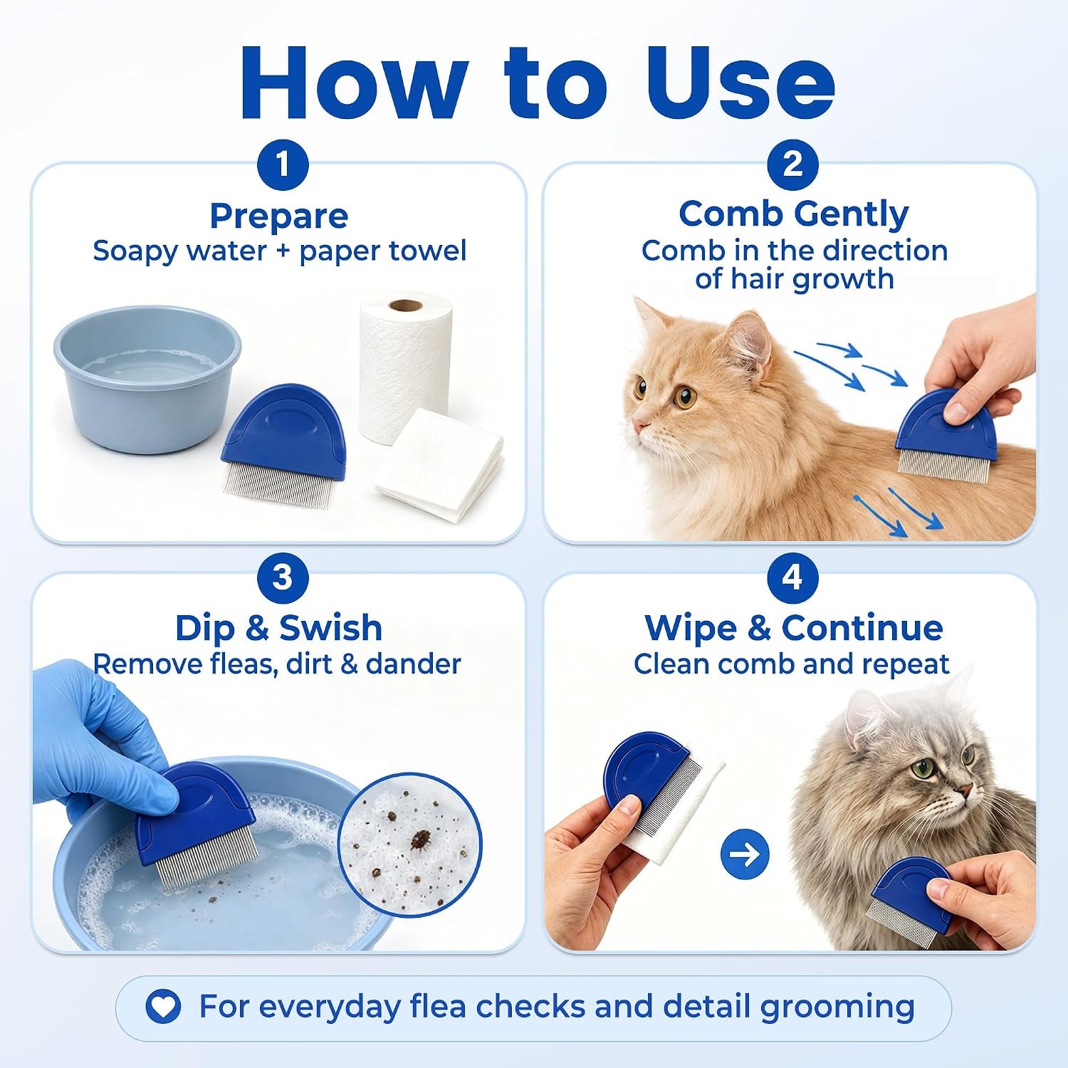 prime-pets-flea-comb-for-dogs-and-cats-stainless-steel-pet-grooming-comb-for-flea-checks-dander-loose-hair-and-tear-stain-debris