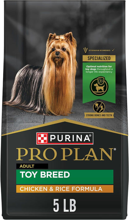 Purina Pro Plan Toy Breed Dog Food, Chicken and Rice Formula with Guaranteed Live Probiotics - 5 Lb. Bag1