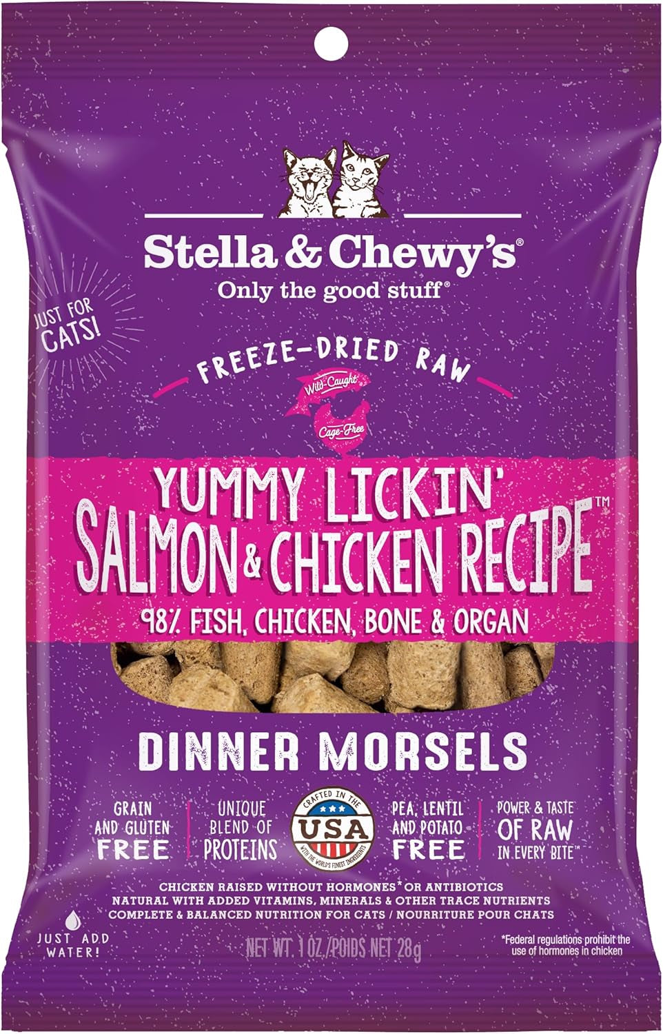 stella-chewys-freeze-dried-raw-cat-dinner-morsels-premium-chicken-recipe-with-98-cage-free-meat-organs-natural-grain-free-cat-kitten-food-made-in-usa-3-5-oz