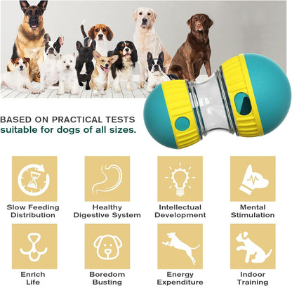 BSISUERM Dog Puzzle Toy Adjustable Treat Dispensing Ball Food Dispenser Tough Slow Feeder Puppy Enrichment Training Toy Pet Interactive Chase Toys for Small Medium Large Dogs to Keep Them Busy, Green2