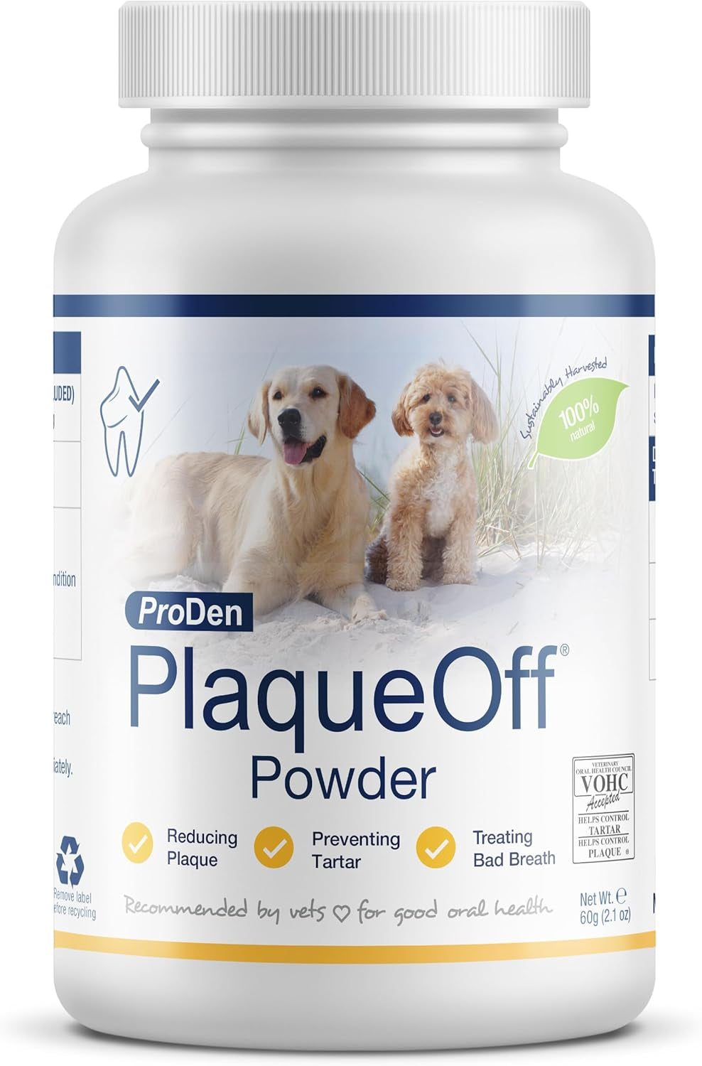 proden-plaqueoff-powder-for-dogs-dog-tartar-and-plaque-remover-60g-vohc-accepted-dental-powder-for-pet-oral-care-supports-fresher-breath-and-dental-hygiene-100-natural-kelp-formula