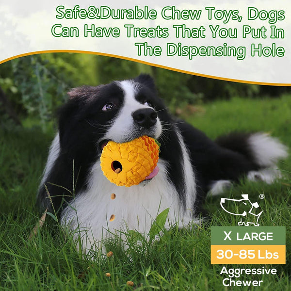 Indestructible Pineapple Dog Toy - Gaint Aggressive Chewers Training | Heavy Chew, Treat Dispenser, Power Chewer, Durable Puzzle, Tough Interactive, Easy Clean6