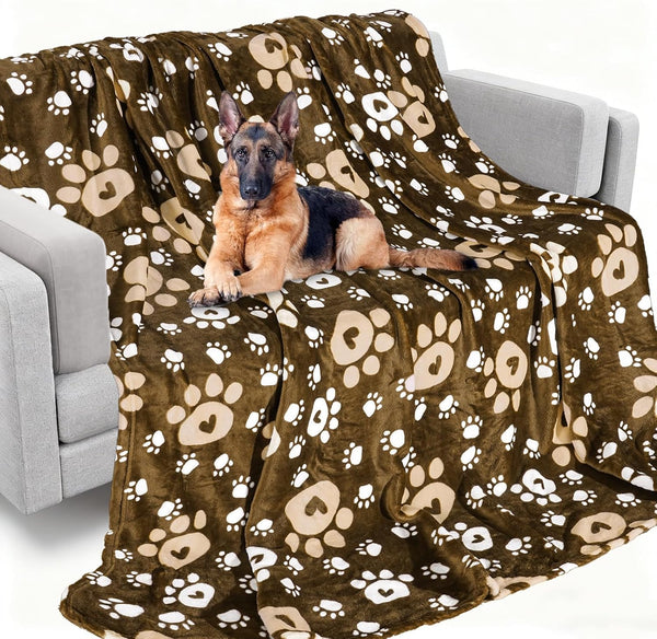 Rezutan Blanket for Large Dogs, Cat Flannel Washable Soft Pet Mat Throw Cover for Kennels-Beds, Sofas, Furniture Protection, Cute Paw Pattern, Black, 50X40 Inch28