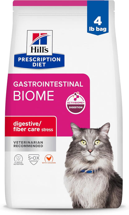 HILL'S PRESCRIPTION DIET GI Biome Stress Digestive/Fiber Care Dry Cat Food | #1 Veterinarian Recommended, Chicken Recipe, 8.5 Lb. Bag16