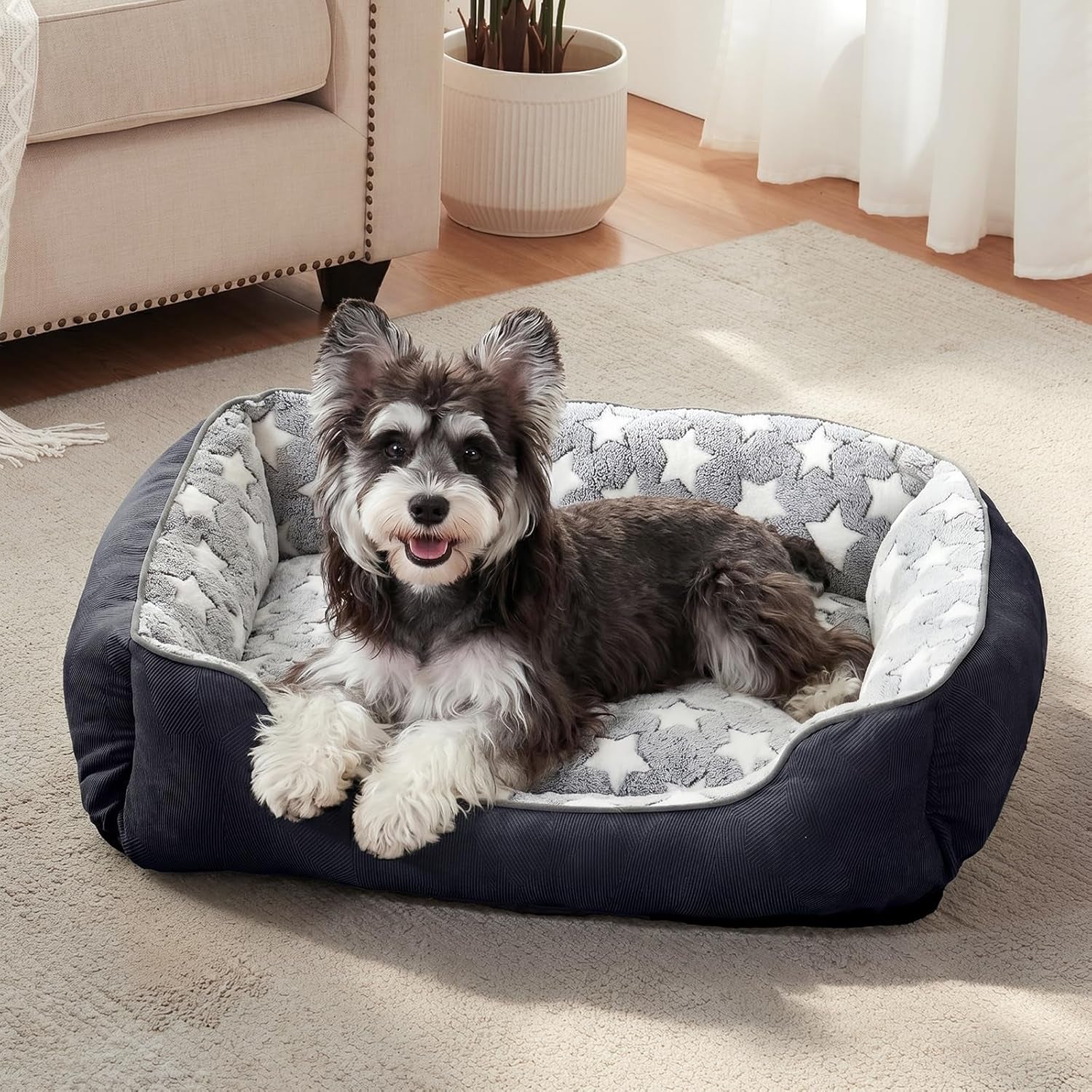 gasur-small-dog-beds-small-size-dogs-rectangle-washable-dog-bed-orthopedic-dogs-sofa-bed-pet-cuddler-anti-slip-bottom-soft-calming-sleeping-warming-puppy-bed-s-20x-19x-6-black