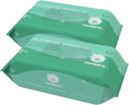 Pet Wipes for Dogs & Cats, Extra Moist & Thick Grooming Puppy Wipes with 100 Fresh Counts, Aloe Vera/Nature9