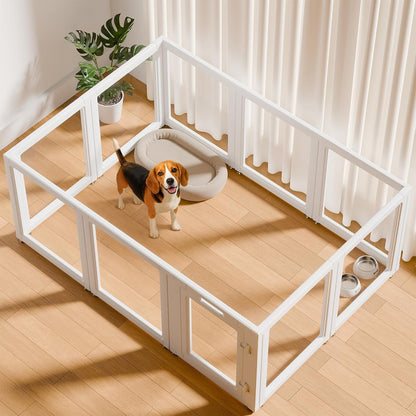 EVERFRONT Clear Acrylic Dog Playpen - Clear Dog Play Pen - Easy Assemble Acrylic Dog Playpen - Puppy Playpen, Cat Playpen, Small Animal Playpen, Dog Play Pen Indoors (24", 10 Panels)9