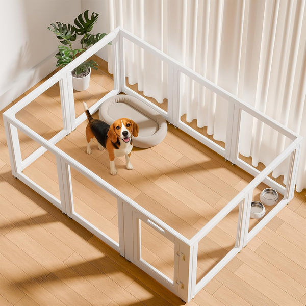 EVERFRONT Clear Acrylic Dog Playpen - Clear Dog Play Pen - Easy Assemble Acrylic Dog Playpen - Puppy Playpen, Cat Playpen, Small Animal Playpen, Dog Play Pen Indoors (24", 10 Panels)9