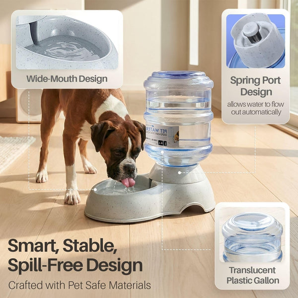 Flexzion Gravity Pet Water Dispenser Drinking Station for Dogs Cats (3 Gallon) Automatic Replenish Waterer for Small Large Breed Dog Cat,Feeding Watering Fountain Supplies Bottle Dish Bowl6