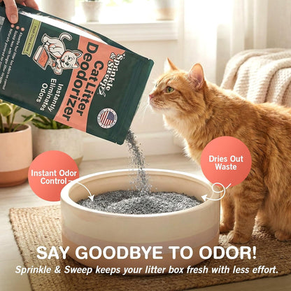 Sprinkle & Sweep: Litter Box Deodorizer - 8Oz Bag - Cat & Kitten Home Odor Neutralizer, Ultra-Absorbent Formula, Non-Toxic & Safe, Pet Smell Control4