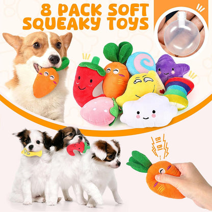 LOYEE Dog Squeaky Toys 8 Pack, Puppy Plush Squeaky Toys for Medium Small Dogs, Cute Pet Toys Stuffed Puppy Chew Toys for Teething, Interactive Toys Set for Puppy Supplies2