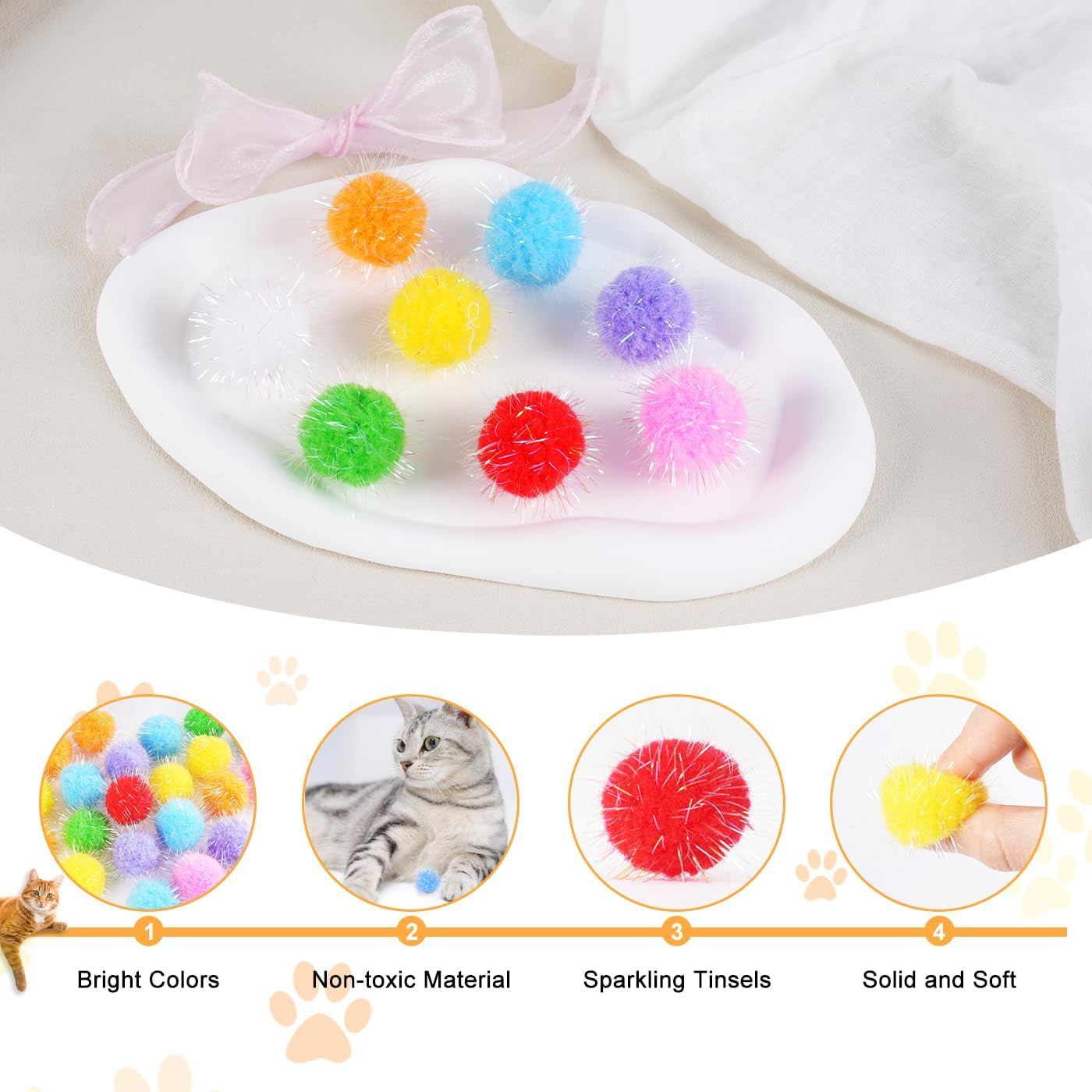 df-dualferv-60-pcs-cat-pom-pom-balls-interactive-cat-toys-sparkle-balls-for-cats-extra-large-and-fuzzy-for-exercise-and-entertainment-multicolor-1-5-inch