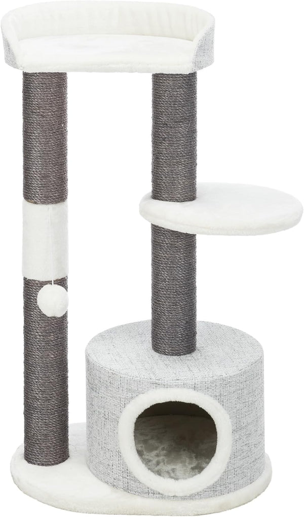 Trixie Fonda Cat Scratching Post 39 Inch - Cat Scratcher with Soft Fabric Covering Base and Durable Sisal Rope - for Large Cats with Condo Base and Platform - in Gray9