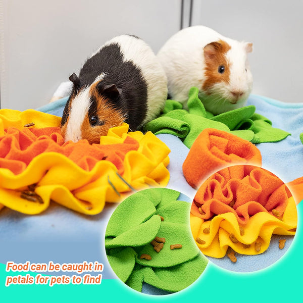 Rabbit Snuffle Mat, Bunny Foraging Feeding Toy for Small Pet | Small Animal Enrichment Toy Washable Feeding Mat for Guinea Pig Chinchilla Hedgehog Ferret3