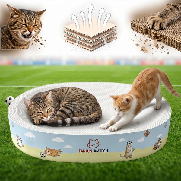 Soccer Cat Scratcher Bed, No-Mess Cat Scratching Pad, No Shed Cat Beds and Scratch Pad for Cats, Plant Fiber Mess Free Cat Scratch Furniture Protector, Stop Cats Eating Paper Craps1