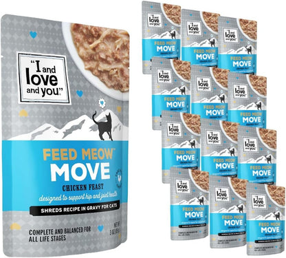 I and LOVE and YOU Feed Meow Tummy Wet Cat Food - Tuna + Pumpkin - Digestion Support, Grain Free, Shredded, 3Oz Pack of 1210