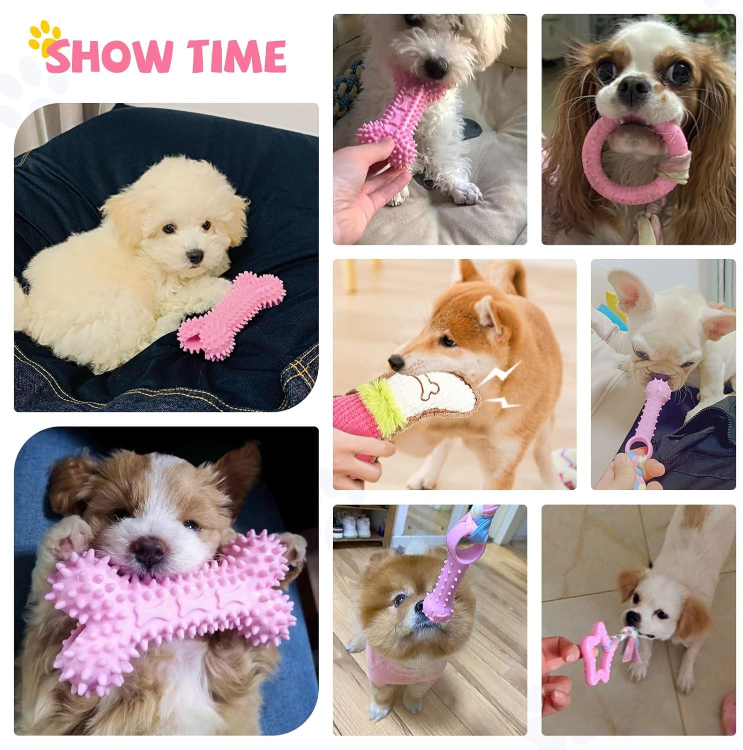 baejmjk-6-pack-puppy-teething-toys-pink-small-breed-dog-chew-toys-with-rope-cute-soft-rubber-puppy-toys-set-for-cleaning-teeth-interactive-pet-doggy-bone-toys