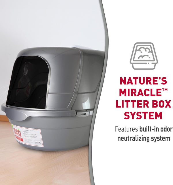 Nature'S Miracle Hooded Flip Top Cat Litter Box with Charcoal Filter | Easy to Clean with Flip Top & Simple Latches, Charcoal Filter Absorbs Odor, Non-Stick Surface Prevents Litter Build-Up3
