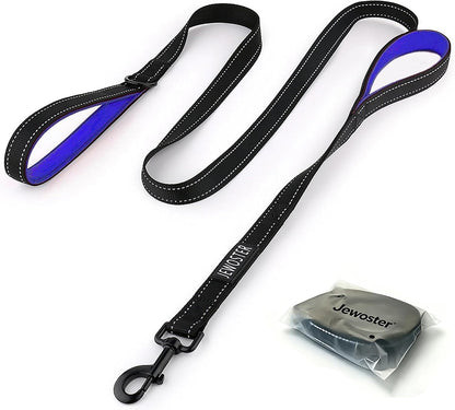 Heavy Duty Dog Leash - 2 Handles by Padded Traffic Handle for Extra Control, 6Foot Long - Perfect for Medium to Large Dogs (6 Ft, Black)10