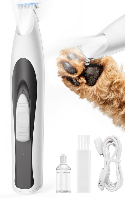 Oneisall Low-Noise Dog Paw Trimmer with LED Light | 35Db Quiet, 0.8Inch Safe Blade for Paws, Ears, Face & Rump, Cordless, Pet Paw Grooming Clippers for Dogs & Cats1
