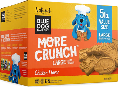 Blue Dog Bakery Natural Dog Treats, More Crunch Large, Assorted Flavors, 18Oz Box, 1 Box12