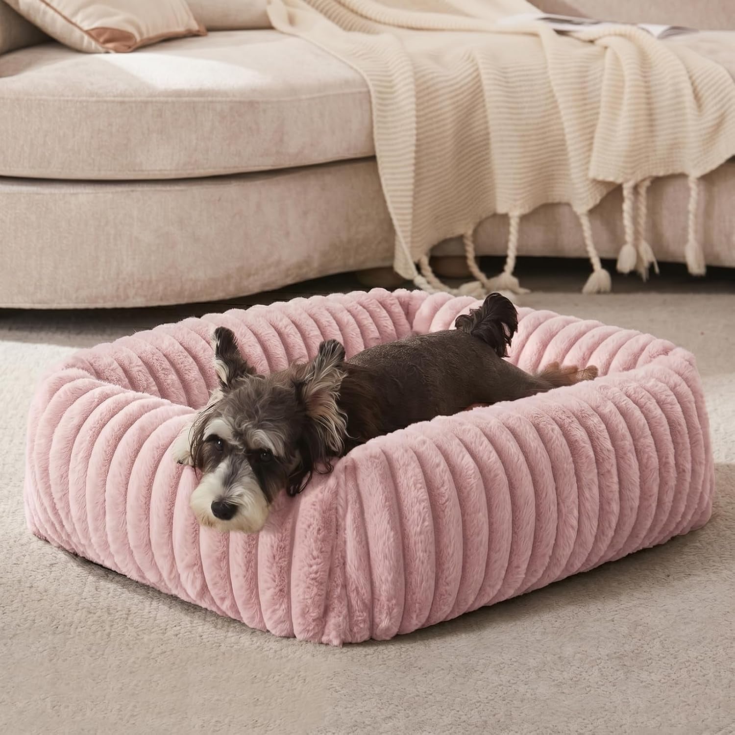 furtime-dog-bed-for-small-dogs-cat-beds-for-indoor-cats-washable-orthopedic-rectangle-soft-calming-puppy-bed-with-removable-cover-durable-pet-cuddler-with-anti-slip-bottom-grey-s-20x19x6